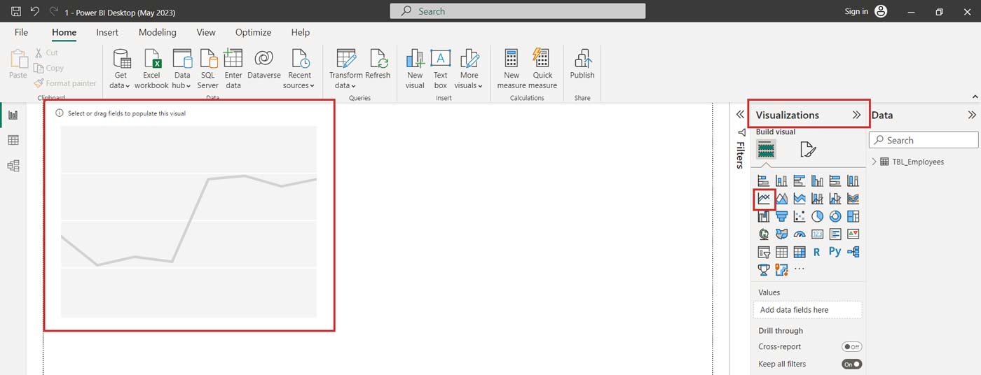 رسم نمودار خطی در Power BI