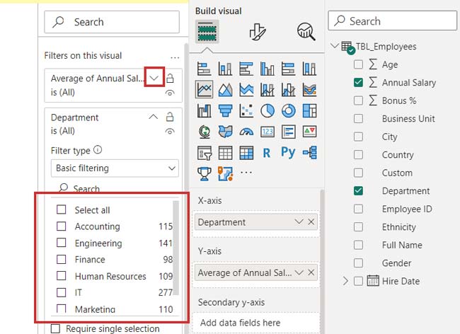 استفاده از فیلتر در Power BI