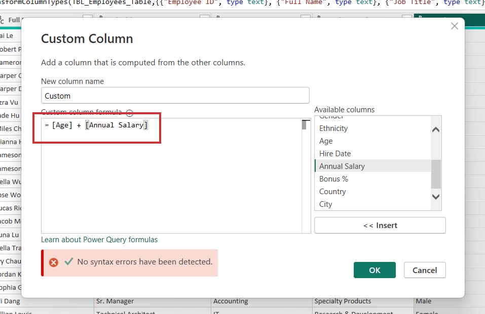 اضافه کردن یک ستون جدید در Power Query
